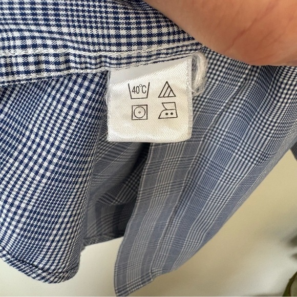 Men's Blue and White U.S. Polo Assn. Long Sleeve Button Up Shirt - Picture 7 of 9